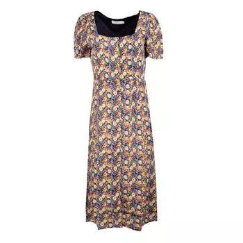 Длинное платье с цветочным принтом и пуговицами Женское DEELUXE 74 L разноцветный
