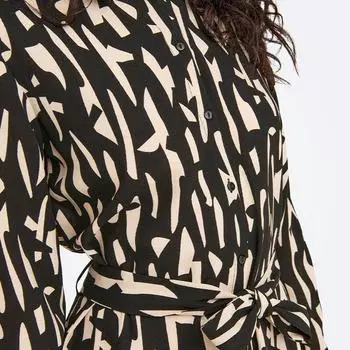 Длинное платье с длинным рукавом Divya, воротник-рубашка, стандартный крой, черное, песочная ракушка, женщина JDY XS белый