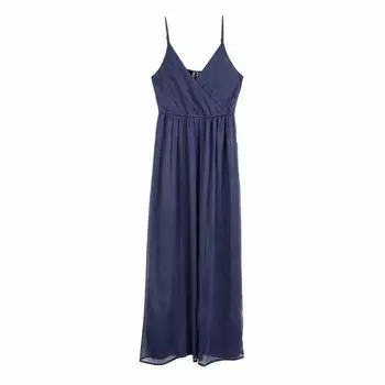 Длинное платье темно-синего цвета с бретелями Женское VERO MODA
