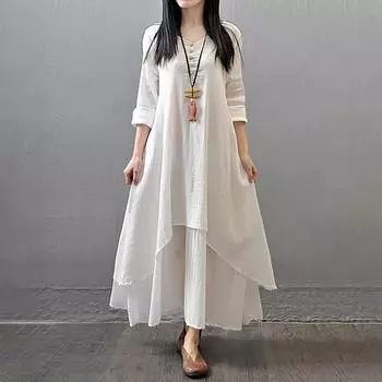 Длинное платье женское повседневное однотонное свободное платье макси с длинными рукавами на пуговицах в стиле бохо элегантные женские вечерние платья больших размеров M жёлтый