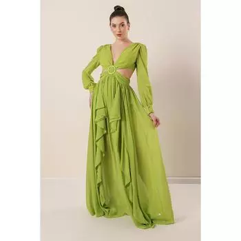 длинное шифоновое платье