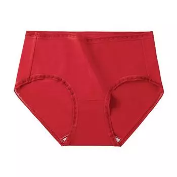 Длинное штапельное хлопковое женское нижнее белье, антибактериальное удобное дышащее нижнее белье, модные треугольные брюки M красный