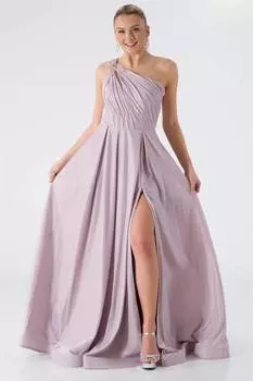 Длинное вечернее платье с разрезом на одно плечо Cinnamon SALY