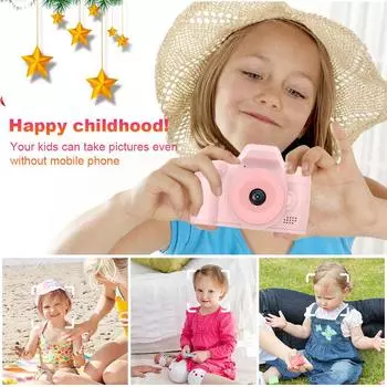 Длиннофокусная детская селфи-камера 1080P HD с 2,4-дюймовым IPS-экраном, цифровая камера, игрушки, детская камера для мальчиков и девочек 6, 7, 8, 9, 10 лет розовый