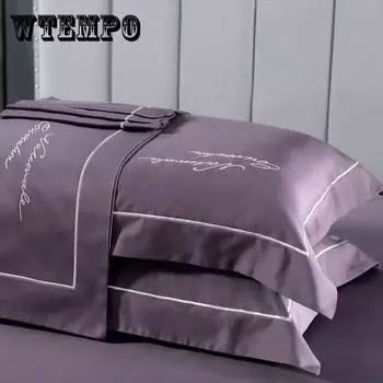 Длинноштапельная хлопковая наволочка с вышивкой, пара хлопковых наволочек 48*74см