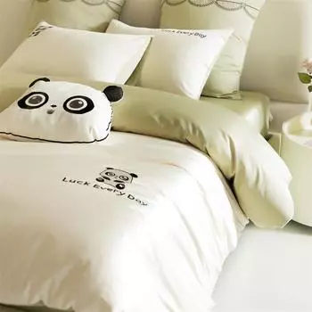 Длинноштапельный хлопок 100 штук, комплект из четырех предметов из чистого хлопка, высококачественный пододеяльник из чистого хлопка, сплошной цвет, пододеяльник с двойной вышивкой, кровать 1.2m bed sheet 3pcs