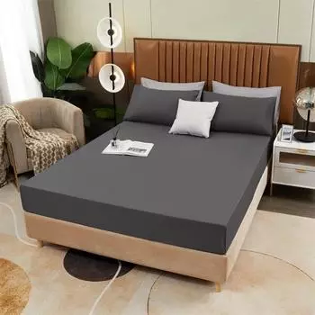 Длинноволокнистая хлопчатобумажная простыня 50-х годов, однотонное покрывало на резинке, постельное белье, простыни Queen King Size, простыня pillowcases48x74cmx2