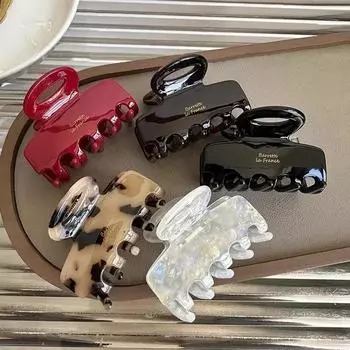 Длинные ацетатные крабы для волос красные заколки для волос для девочек и женщин завязывают аксессуары для волос новые корейские модные 1PCS