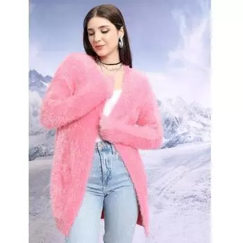 Длинные акриловые свитера Tokyo Talkies с открытой передней частью S розовый