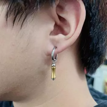 Длинные бамбуковые серьги для женщин, темпераментные нишевые серьги-кольца из бамбука с пряжкой