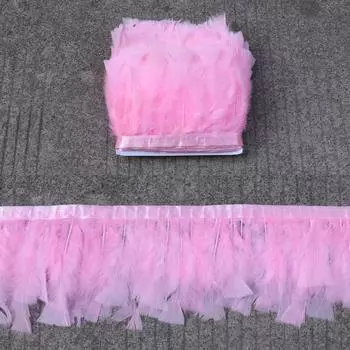 Длинные, большие, плоские тканевые края, разноцветные перья, сделанные своими руками, индюшачьи перья ручной работы, 10 м 1M белый