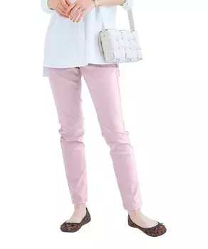 Длинные большие супер эластичные узкие брюки из смеси вискозы Sherbet 3L [Nissen] Брюки, размер, (Свободные бедра) (Длина внутреннего шва 68см), Розовый,