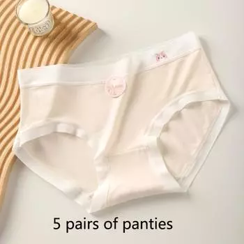 Длинные брюки 7A антибактериальные бесследные женские трусики телесного цвета со средней талией антибактериальные хлопковые трусики с промежностью мягкие эластичные треугольные брюки для девочек-подростков M