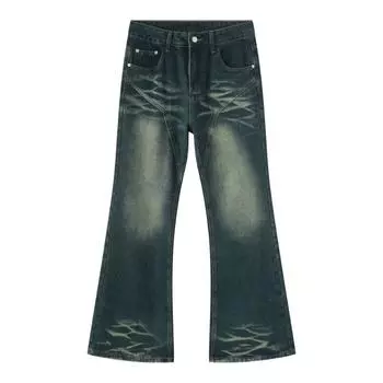 Длинные брюки в стиле ретро, тонкие прямые джинсы Do Old, расклешенные брюки, прямые свободные джинсы для мужчин, модные и удобные брюки S синий