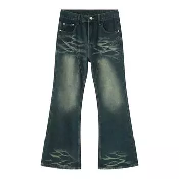 Длинные брюки в стиле ретро, тонкие прямые джинсы Do Old, расклешенные брюки, прямые свободные джинсы для мужчин, модные и удобные брюки S синий