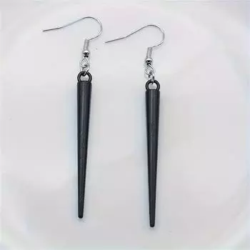 Длинные цилиндрические серьги-шипы с подвесками, короткие конусные панк-готические украшения, минималистский стиль, изысканный модный подарок для женщин и девочек чёрный