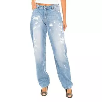 Длинные джинсовые брюки с рваным и потертым эффектом 3Y5J15-5D1AZ женщина 25-USA синий