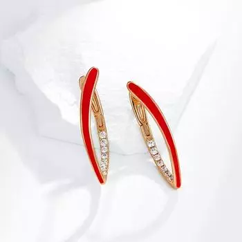 Длинные Геометрические Элегантные Красные Эмалевые Серьги-Подвески для Женщин Модные Ювелирные Аксессуары ARI