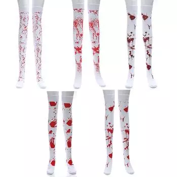 Длинные гольфы с принтом на Хэллоуин, нарядное платье, вечерние забавные наряды, реквизит