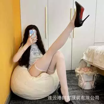 Длинные гольфы выше колена, высокоэластичные, сексуальные, тонкие, белые, с бантиком, женские секс-чулки S305 high elastic [80-75kg]