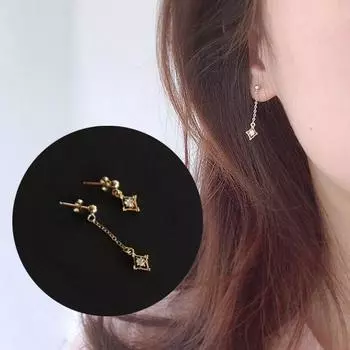 Длинные и короткие серьги из стерлингового серебра 925 пробы с инкрустацией бриллиантами, женские ювелирные изделия в подарок, элегантные женские серьги золотой