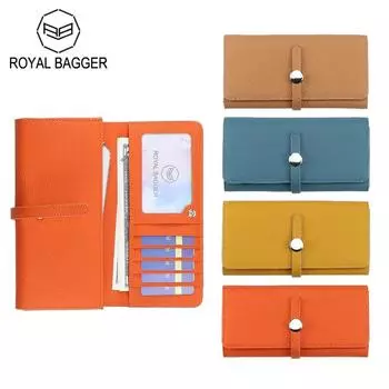 Длинные кошельки Royal Bagger для женщин из натуральной коровьей кожи, кошелек-клатч для телефона, модные повседневные кошельки с держателем для карт, кошельки для монет 1576