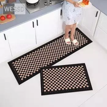 Длинные коврики в стиле ретро в шахматном порядке на кухне 40x60 см 40x120 см, 2 шт., кухонный коврик, моющиеся впитывающие наборы ковриков для ванной комнаты 40x60cm+40x120cm