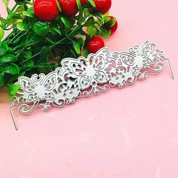 Длинные кружевные открытки с бабочками, художественный узор, металлические стальные режущие штампы, трафареты для скрапбукинга, ремесленные штампы 3D, изготовление фестивальных карт своими руками