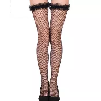 Длинные кружевные стерео чулки со средней сеткой и глазами One Size