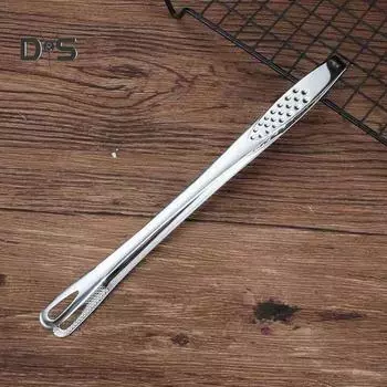 Длинные кухонные щипцы, термостойкие салаты для барбекю, зажим для гриля, зажим для мяса, хлеба, инструмент серебряный