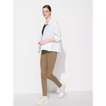 Uniqlo Япония ультра эластичные леггинсы длинные 01 OFF WHITE/XS