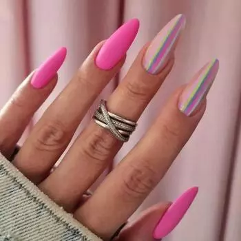 Длинные миндальные искусственные цветы Nials Press on Nails маникюр накладные ногти своими руками W726