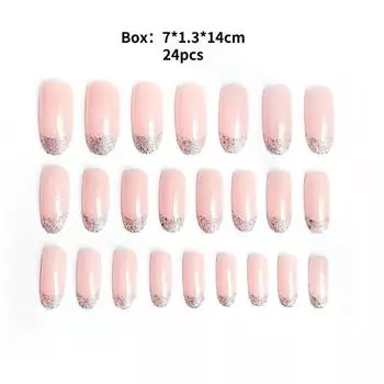 Длинные наклейки для ногтей для женщин Готовые накладные ногти Носимый съемный маникюр