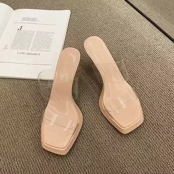 Длинные не устающие ноги женские туфли летние новые красивые прозрачные высокие каблуки интернет знаменитости мода универсальный темперамент фея сандалии 35