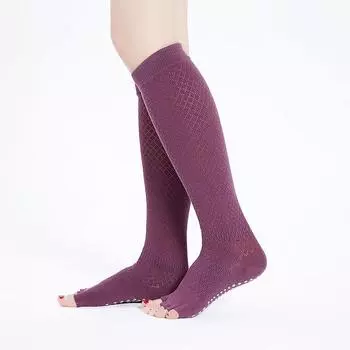 Длинные нескользящие чулки с пятью пальцами, высокие носки до колена, женские, осенние, зимние, спортивные, танцевальные, йога, пилатес, носки с пальцами EU35-40 US5-8