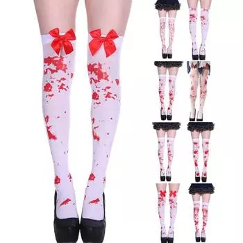 Длинные носки, аксессуары для костюмов ужасов, эластичные длинные носки для Хэллоуина, косплея, вечерние, для фестиваля G