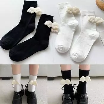 Длинные носки из полиэстера и хлопка, уличная одежда, вязаные чулки, высококачественные женские носки среднего размера