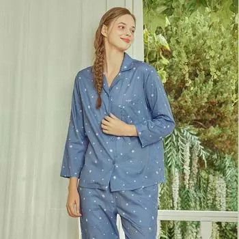 Длинные однотонные пижамные брюки – мятно-голубые 90