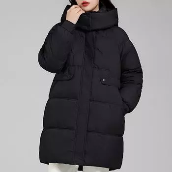 Длинные пальто для женщин, новинка 2023 года, модные толстые теплые зимние женские парки с капюшоном в корейском стиле, однотонные стеганые куртки 2XL бежевый