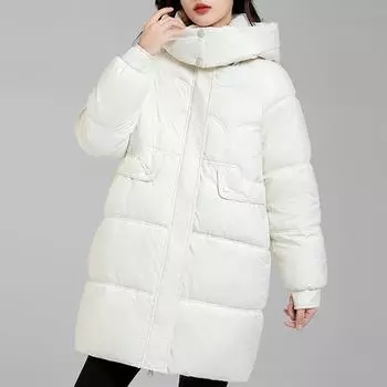 Длинные пальто для женщин, новинка 2023 года, модные толстые теплые зимние женские парки с капюшоном в корейском стиле, однотонные стеганые куртки XL вино красного