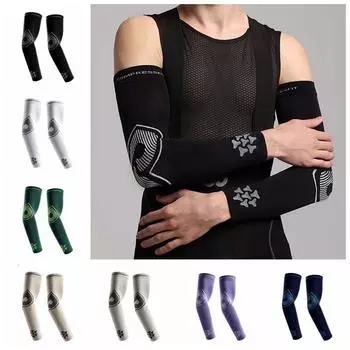 Длинные перчатки с защитой от ультрафиолета, защита от солнца, нарукавники, простые рукава Ice Silk, для улицы чёрный