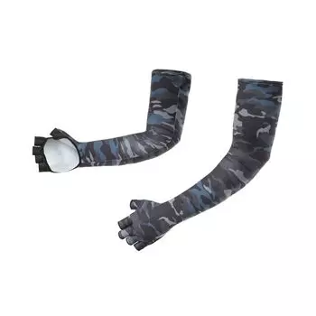 Длинные перчатки солнцезащитные черные камуфляжные S [Shimano] GL-600V