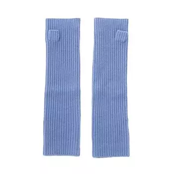 Длинные перчатки totti Cashmere Перчатки светло-голубые Кашемировые перчатки для рук Теплые без пальцев Толстые теплые Теплые Защита от холода [matti KNIT] 100% женские светло-синий