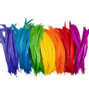 Длинные петушиные перья 30-35 см для карнавальной одежды, головной убор, декор, аксессуары для вечеринок и выступлений, фазановые плюмы M красный