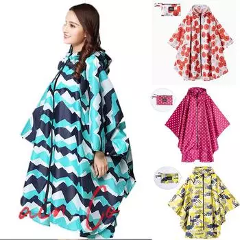 Длинные плащи для взрослых, непроницаемый водонепроницаемый дождевик для мужчин и женщин, дорожное пончо с капюшоном и дождевиком для рыбалки, походной куртки One Size белый/красный