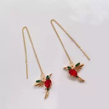 Длинные подвесные серьги с маленькой птицей для женщин, элегантные серьги с кисточками для девочек, стильные ювелирные изделия, индивидуальный подарок