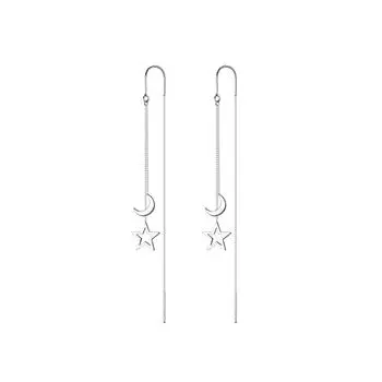 Длинные полые серьги в виде звезд и луны, серьги для похудения One Size