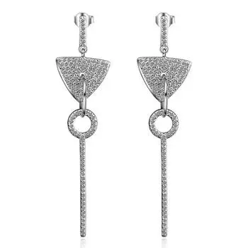 Длинные преувеличенные сверкающие темпераментные простые женские серьги аксессуары для вечеринок модные украшения белого золота