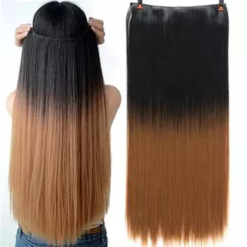 Длинные прямые синтетические волосы для наращивания, натуральные прямые шиньон, головные уборы 1B