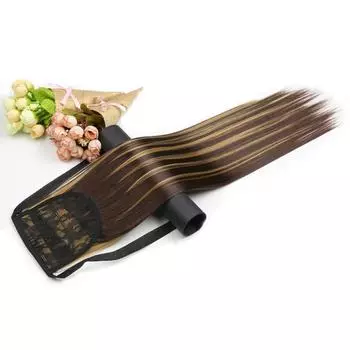 Длинные прямые волосы LISI HAIR, лента из синтетического волокна, шнурок, хвостик, наращивание волос для женщин